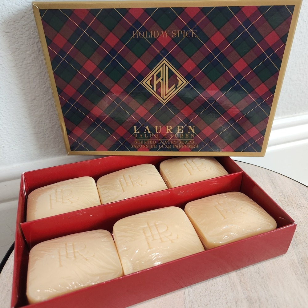 NEW In‎ Gift Box Lauren Ralph Lauren SET OF 6 Holiday Spice Scented Luxury Soaps